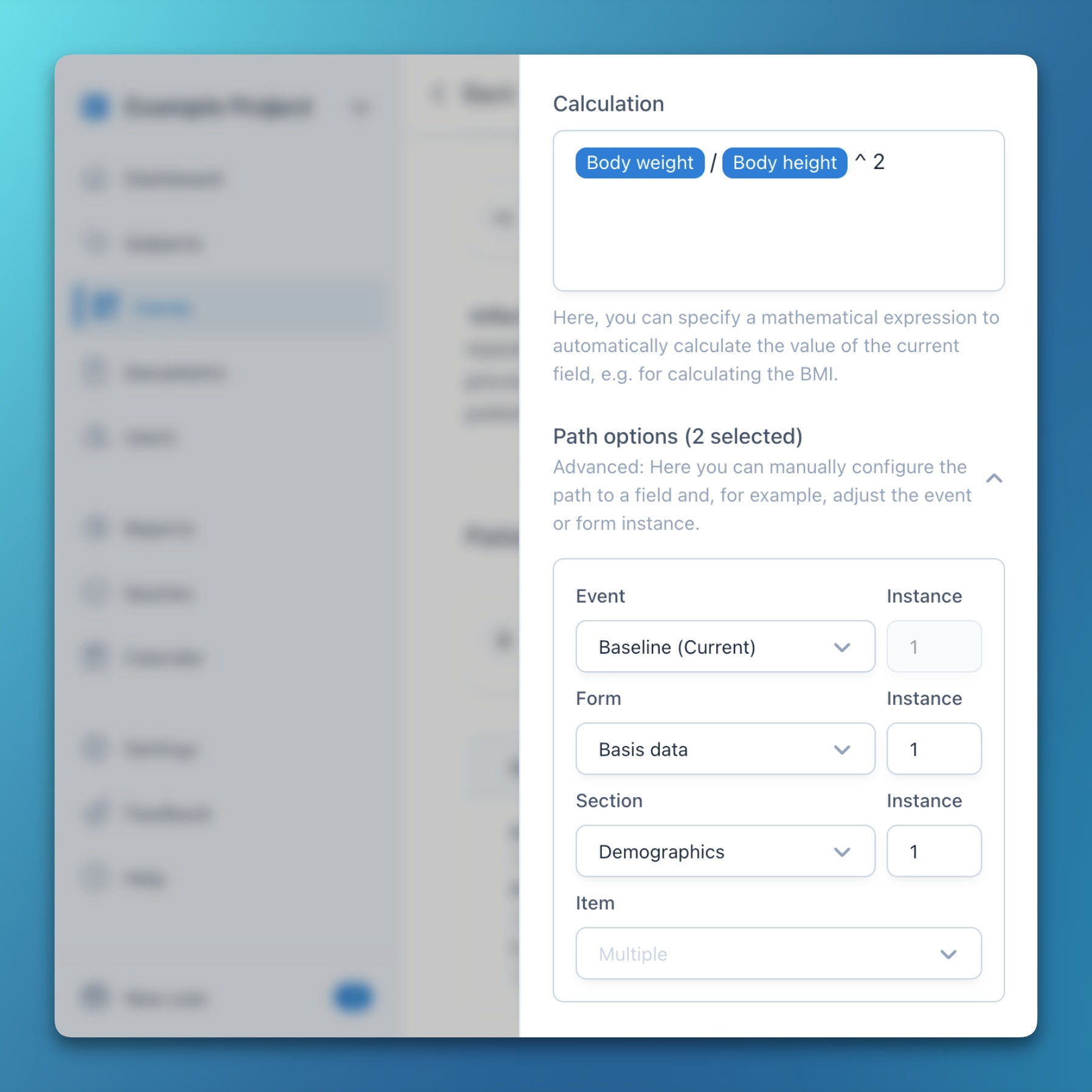Path options in expressions